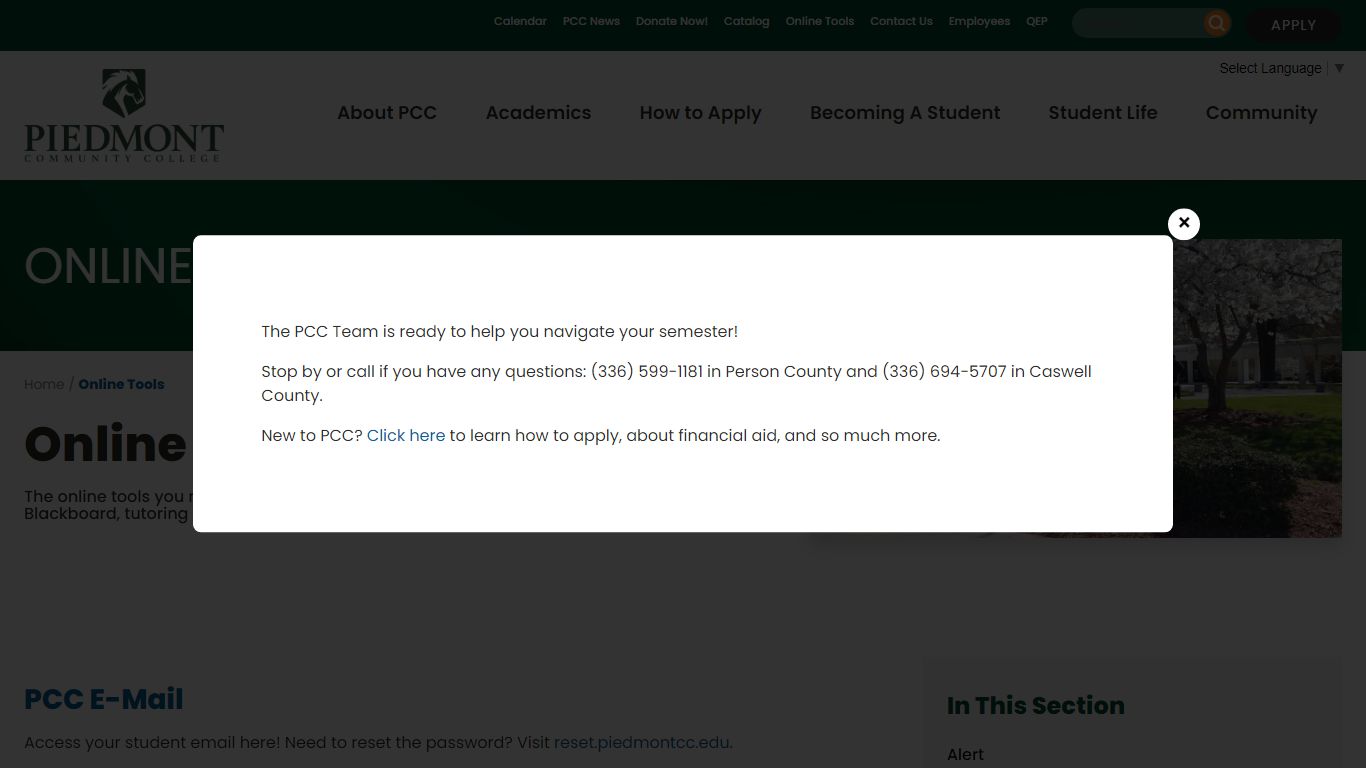 Online Tools - Piedmont Community College